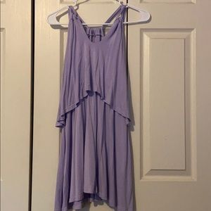 purple tiered dress